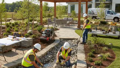 Landscape design team planning outdoor spaces in Dayton, OH for Arbor Tree Care