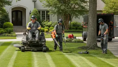 Dayton, OH tree service crew providing professional tree removal and lawn care for local properties