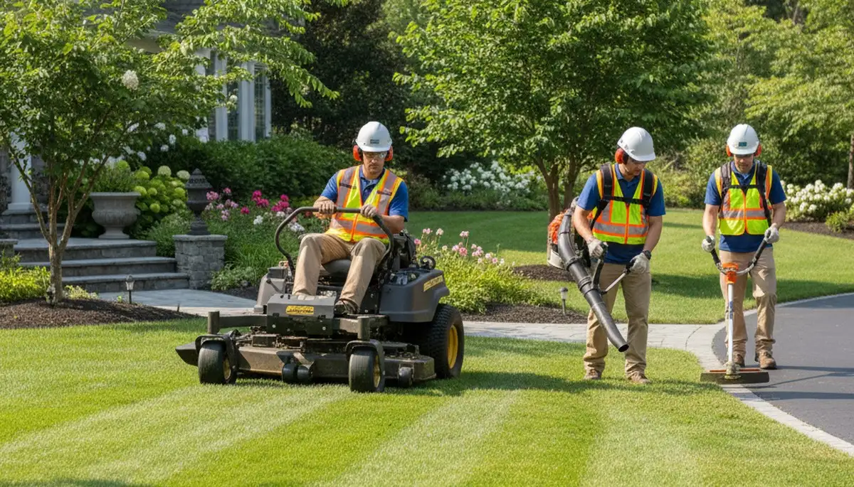 Tree service crew in Dayton, OH providing lawn care and tree removal for healthy yards
