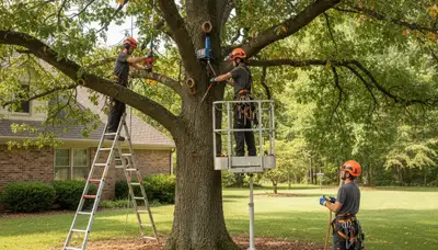 Arborist treating tree disease in Dayton, OH for healthier, recovering trees