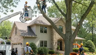 Tree service crew in Dayton, OH providing professional tree removal and cleanup services