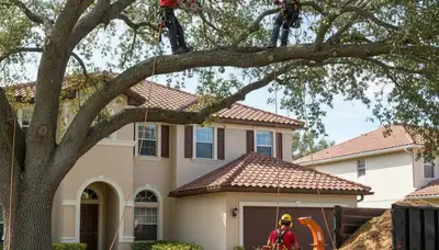 Tree service crew in Dayton, OH handling professional tree removal for local property owners
