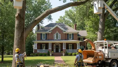 Tree service crew in Dayton, OH providing professional tree removal and yard cleanup
