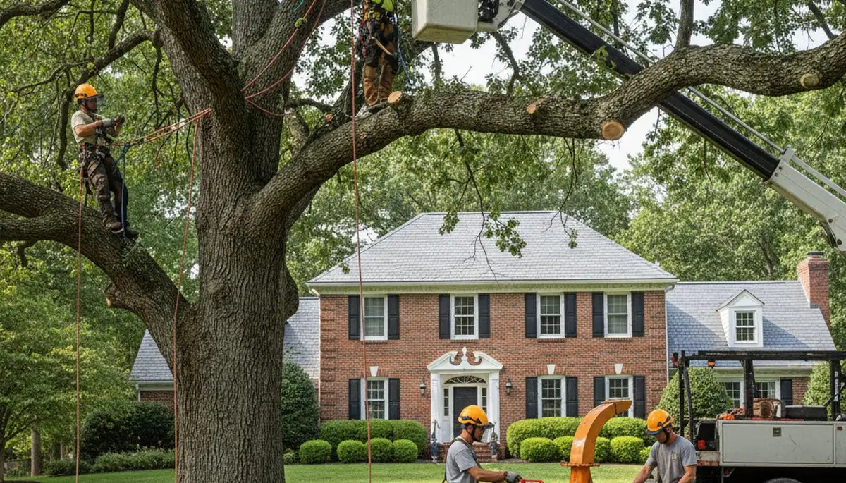 Tree service crew in Dayton, OH providing safe tree removal for residential and commercial properties