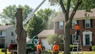 Tree service crew in Dayton, OH providing professional tree removal and cleanup