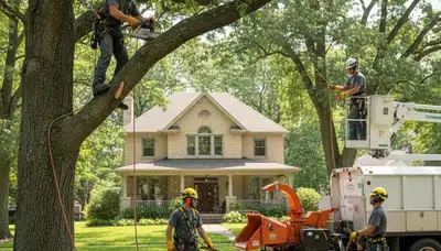 Tree service crew in Dayton, OH providing professional tree removal for homeowners and businesses