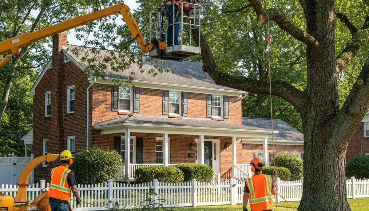 Dayton, OH tree service team removing a tree with professional equipment